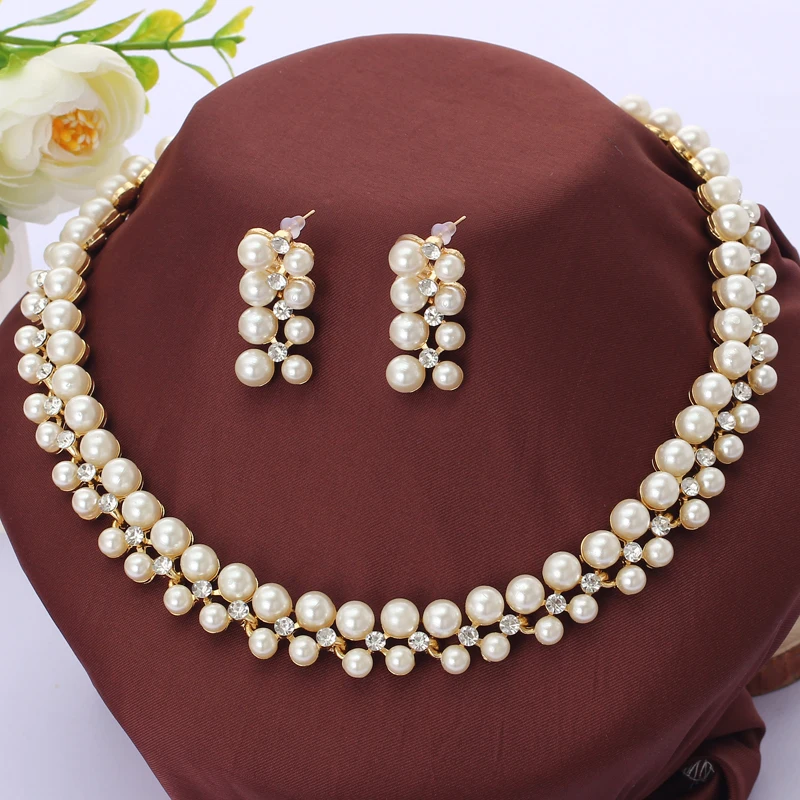 Женский комплект из колье и серёг MINHIN свадебный набор ювелирных изделий