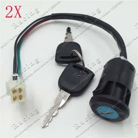2pcsignition key switch lock 4 wires dirt pit bike atv quad go kart motard motor moped buggy scooters motorcycle motorbike parts