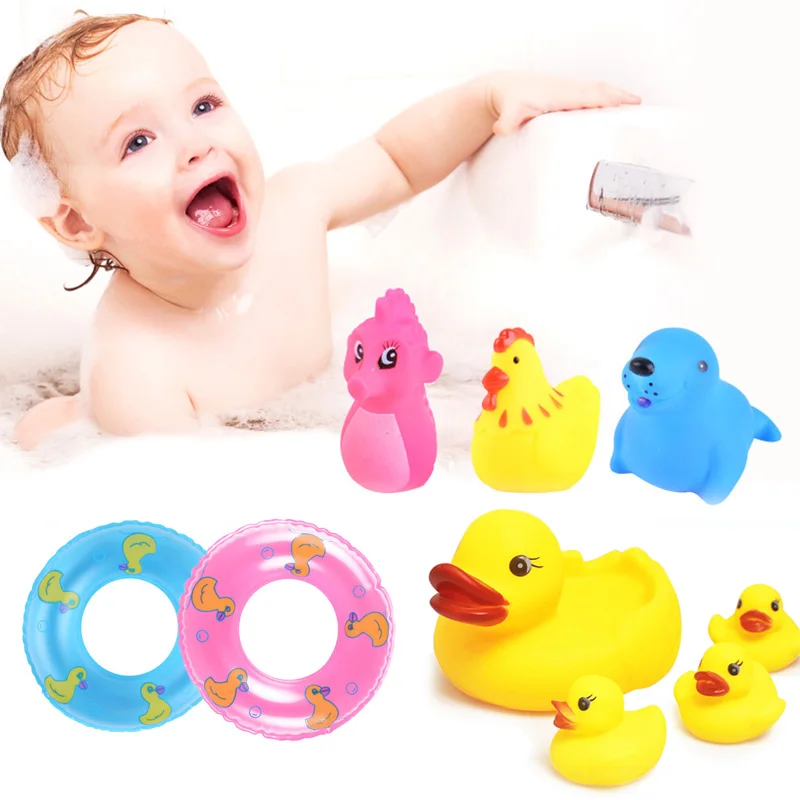 

Детская игрушка для душа для ванны, милые животные, Сжимаемый звук, мягкий резиновый поплавок, скрипучие игрушки для купания, подарок AN88