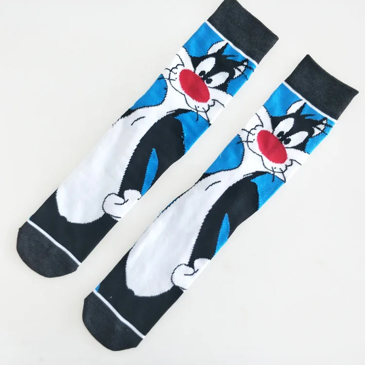 

Cartoon Rabbit Sock Casual Hip Hop Creative Soft Comfortable Funny Novelty Black Yellow Men Cotton Calcetines Hombre Divertido