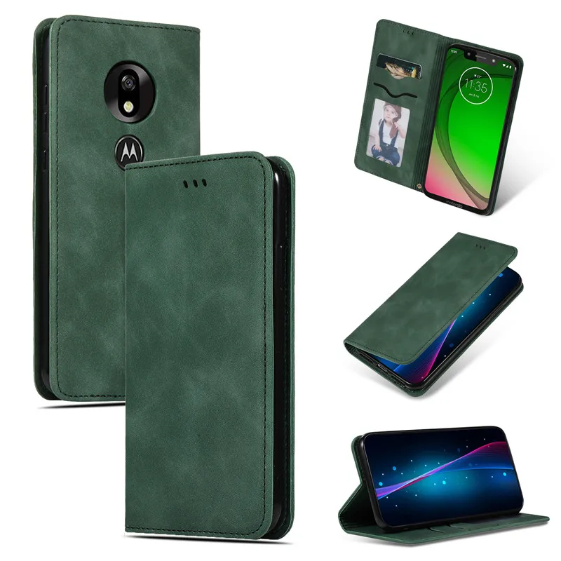 Кожаный чехол-бумажник G7plus G7play для Motorola Moto G7 Plus механизм EU US держатель карт на магнитах подставка обложка для книг Coque