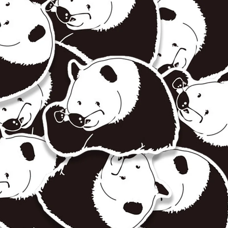 1Pcs Creative Panda Wear Sunglasses Stickers for Luggage Laptop Bicycle Motorcycle Car Styling Decals Waterproof Sticker | Игрушки и