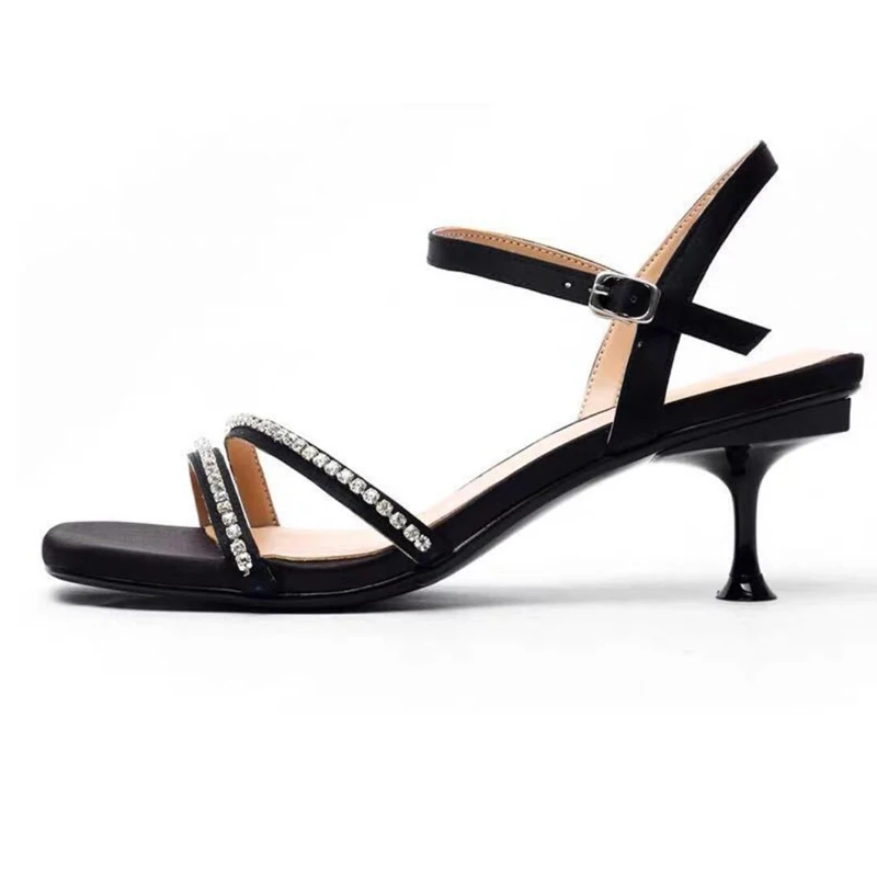 

2019 Summer Special Cone Heels Crystal Straps Toe Women Ankle Straps Sandals Sexy Elegant Women Dress Sandals Shoes