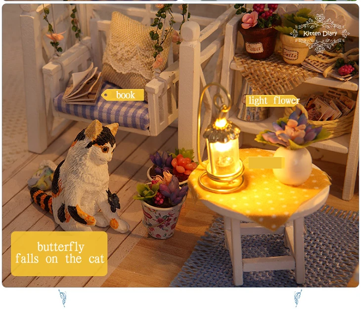 CUTEBEE кукольный домик ручной работы миниатюрный кукольный домик Модель деревянные игрушки мебели Casa De куклы Boneca игрушечные дома подарок на день рождения H012