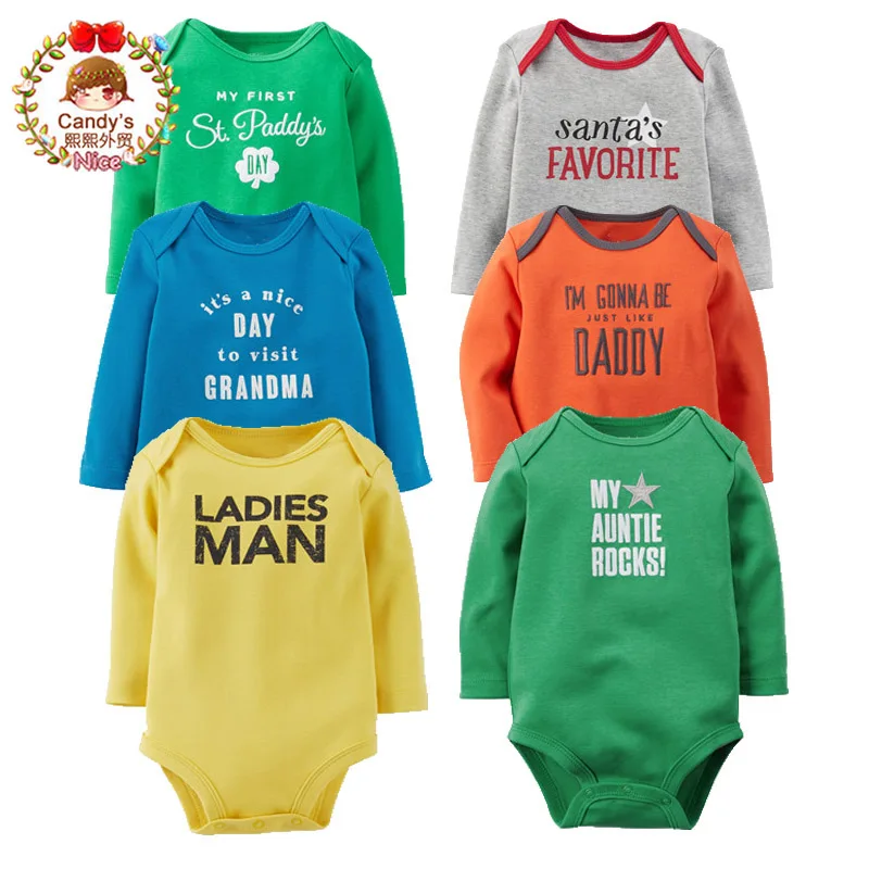 Хлопковый боди с длинными рукавами для маленьких мальчиков 3 шт./лот 1 предмет