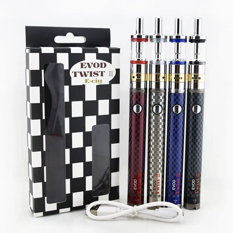 

5pcs/lot SUB TWO E Cigarette EVOD Twist III M16 kit Adjustable Voltage 3.3V-4.8V battery vs Evod twist II Update M14 vaporizer