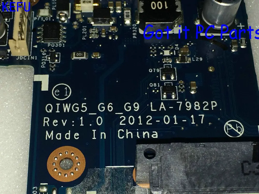 Материнская плата KEFU для ноутбука LENOVO IDEAPAD G580 GIWG5_G6_G9 REV: 1 0 полностью