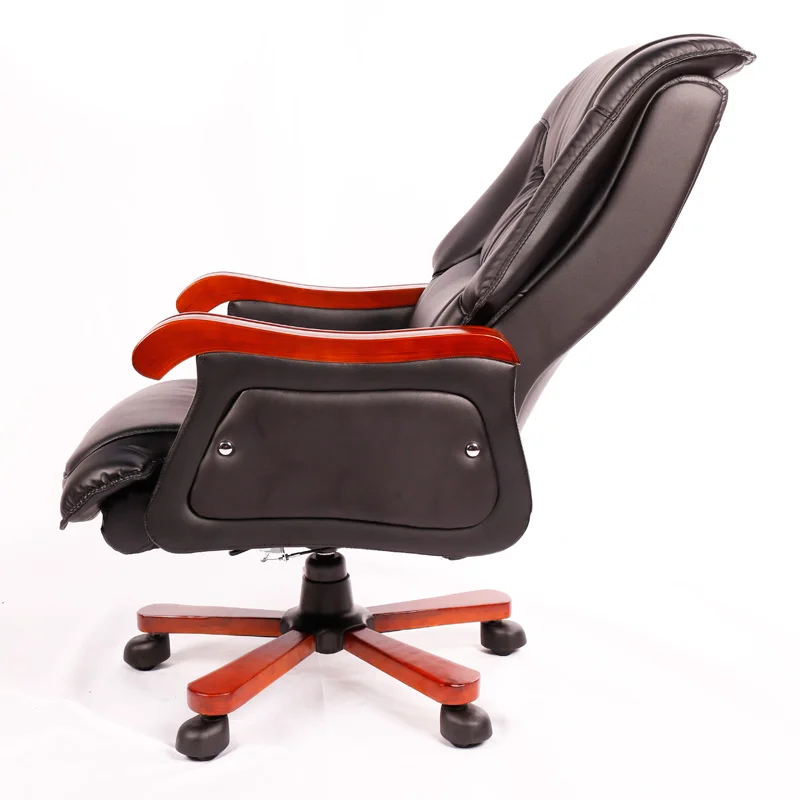 Черный складной удобный офисный стул босса с откидывающейся спинкой из