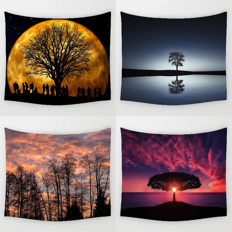 Comwarm Растения Дерево Узор настенный гобелен Фреска натуральный пейзаж прочный