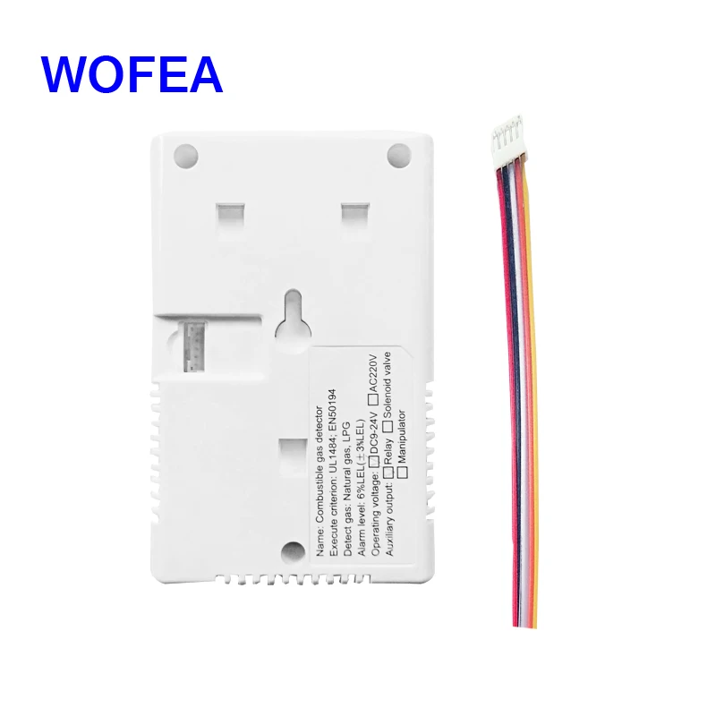 Wofea CE ROHS Утвержденный проводной сети детектор утечки газа LPG сигнализации Сенсор