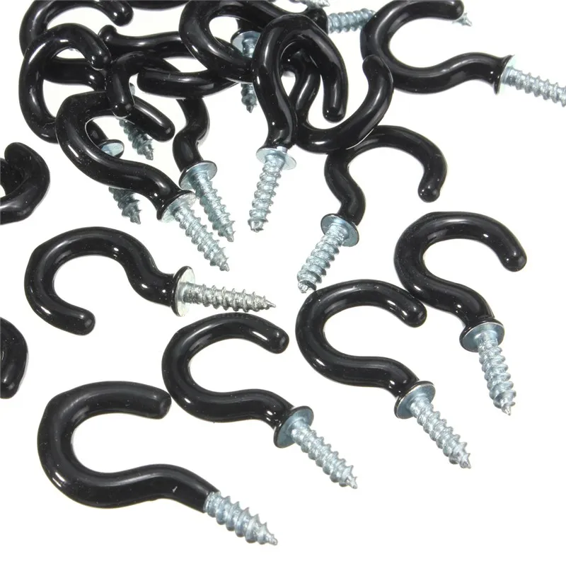 25 шт. пластиковые и железные крючки для подвешивания винтов|hook screw|cup hooksscrew hook |