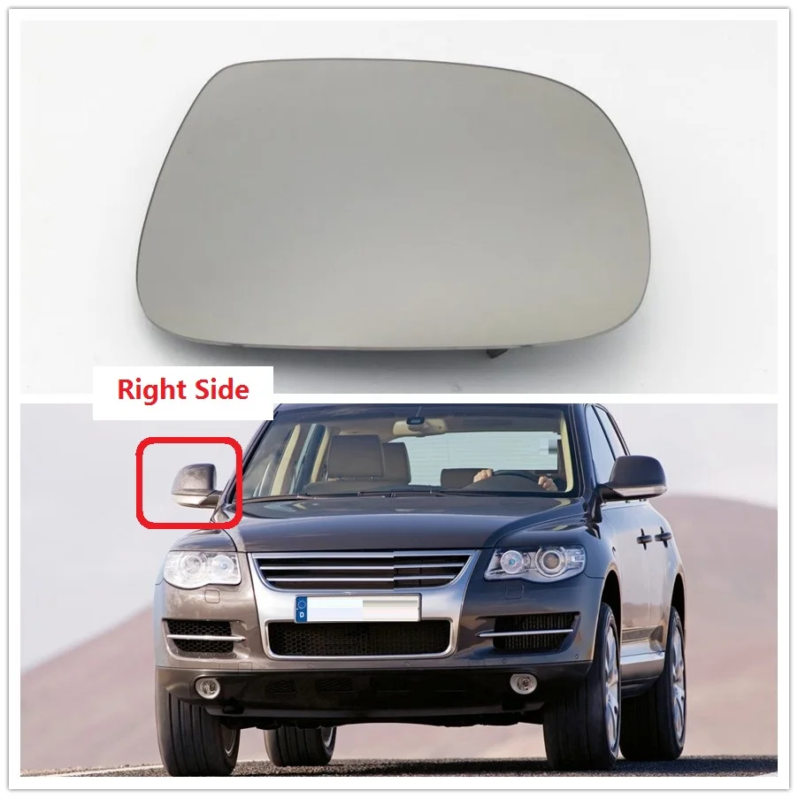 Для VW Touareg 2007 2008 2010 2009 Автомобиль-Стайлинг дверь боковое зеркало стекло с подогревом пассажирская правая сторона