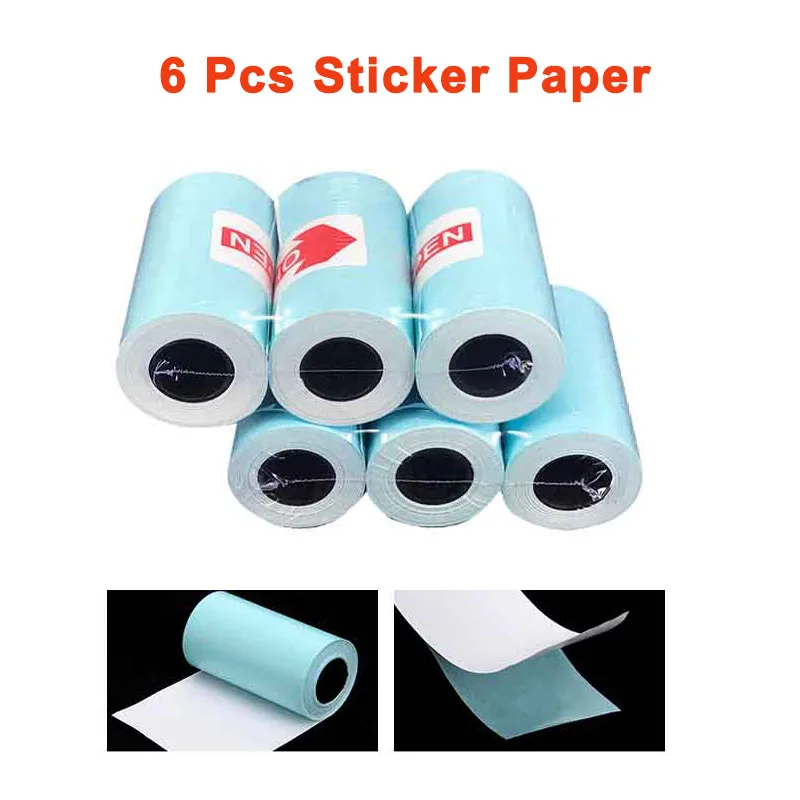 6 Pcs Thermal Papers PAPERANG P2 Мини Портативный Bluetooth фотопринтер Карманный Термопринтер для мобильного телефона Android, iOS Windows P2 - Цвет: 6 Pcs Thermal Papers