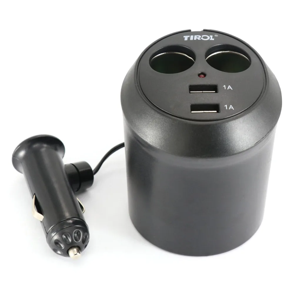 Tirol T16313a Новый 12 В 2 путь с USB подстаканник авто сигареты Splitter легче адаптер питания