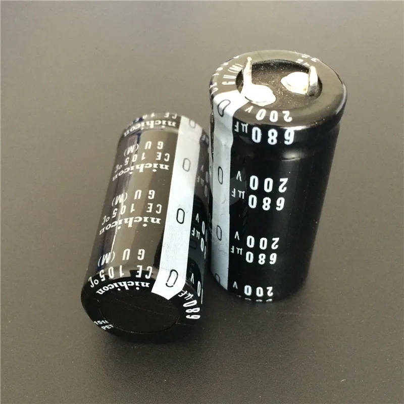 2шт 680 мкФ 200V NICHICON GU серия 22x45 мм Высокое качество 200V680uF оснастки PSU алюминиевый