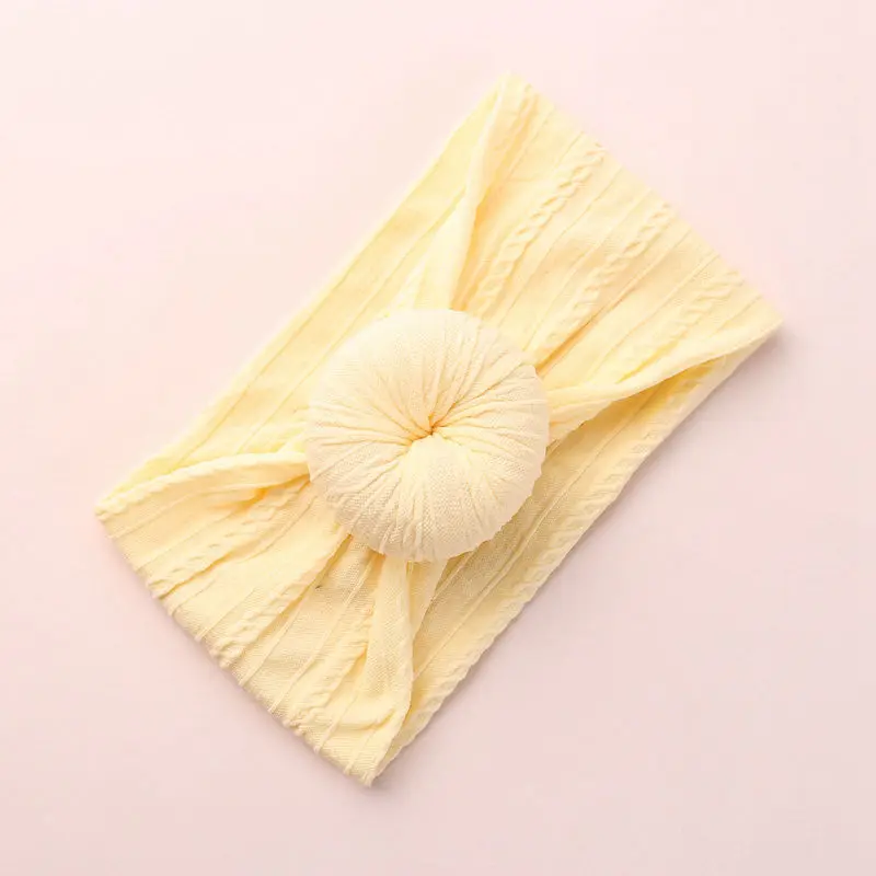 17 Cream Детские повязки на голову для девочек, нейлоновые круглые повязки с узелком, один размер, подходит для всех, повязки на голову, подарок на день рождения ребенка HB328D - Цвет: 17 Cream