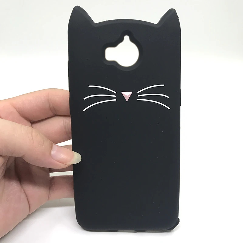 

3D Cartoon Smile Beard Cat Soft Silicone Case For Huawei Y6 2017 Back Cover Phone Case For Huawei Y5 2017 MYA-L22 MYA-U29 Coque