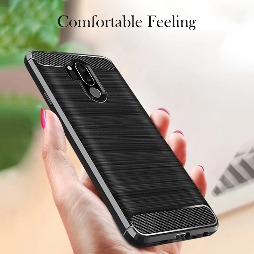 Силиконовый чехол из углеродного волокна для LG G7 Plus X5 One Q9 V40 ThinQ V50 K40 K12 |