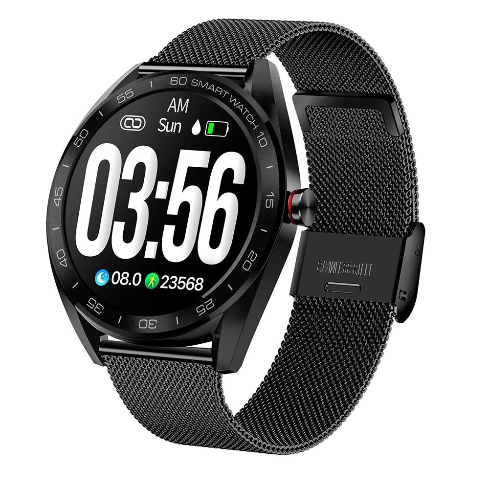 Black metal Новые смарт-часы Makibes K7, 1,3 дюйма, IP68, водонепроницаемые, Bluetooth, монитор сердечного ритма, фитнес-трекер, спортивные Смарт-часы для Android iOS - Цвет: Black metal