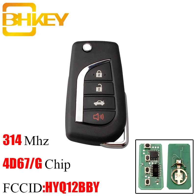 BHKEY 4 кнопки новый стиль для Toyota Camry HYQ12BBY 314 МГц транспондер G/4D67 чип ключ Avalon Corolla