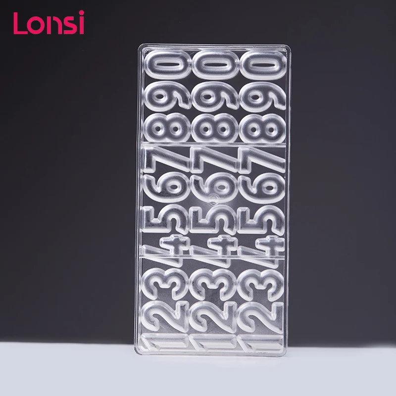 LONSI 3D неразъемная форма для шоколада цифровой 0-9 шоколад пластик кухонные