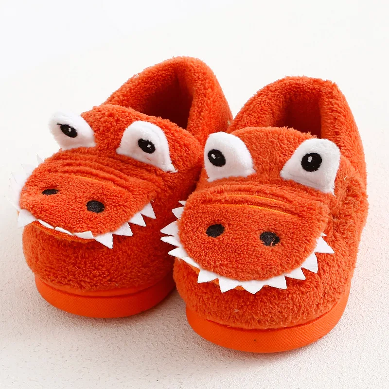 Детская теплая хлопковая зимняя обувь для спальни плюшевые Нескользящие тапочки