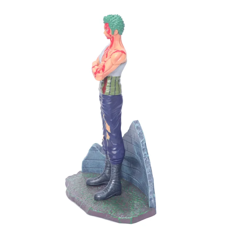 Аниме One Piece Roronoa Зоро с повреждением битвы крови Ver GK ПВХ Фигурка Статуя