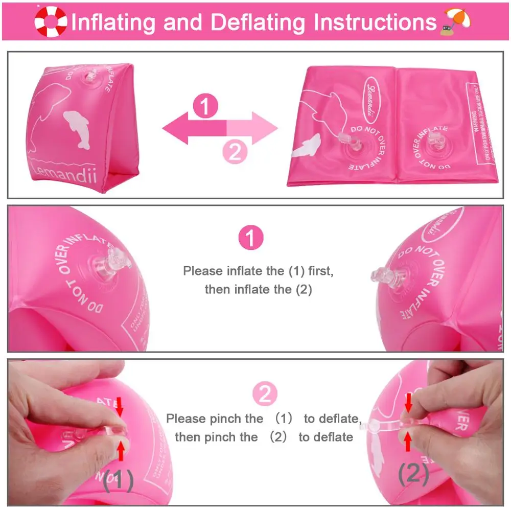 1 пара надувных нарукавники для плавания сворачивающиеся кольца бассейна детей