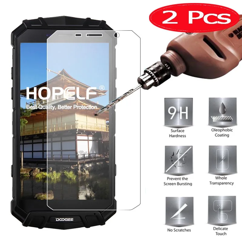 2 шт. HOPELF Защита экрана для Doogee S60 закаленное стекло 2.5D 9H на защитной пленке