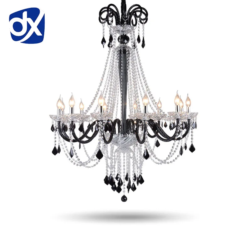 Хрустальная люстра K9 черная Светодиодная лампа для гостиной виллы | Освещение
