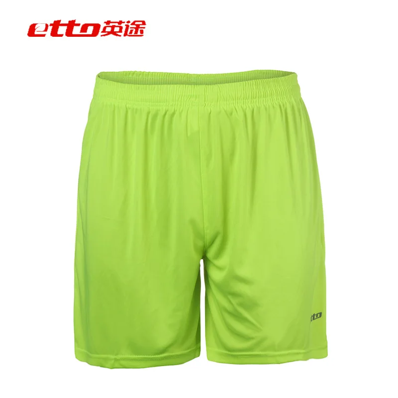 Light Green Etto Качественные Футбольные Шорты для взрослых, мужские и женские, дышащие, впитывающие пот, быстросохнущие футбольные шорты, командные тренировочные брюки HUC001 - Цвет: Light Green