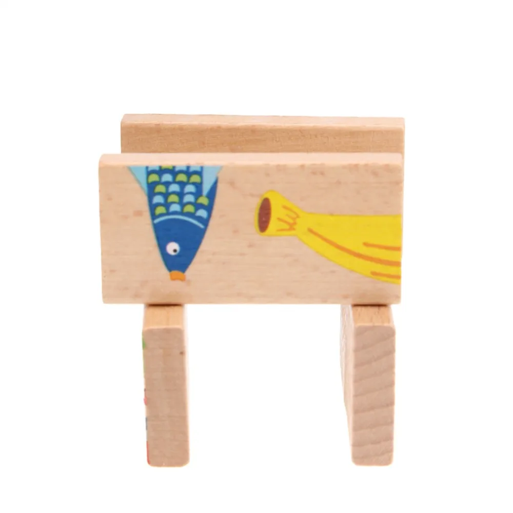 28 шт./компл. деревянное домино блок мультфильм животных Цветной головоломка