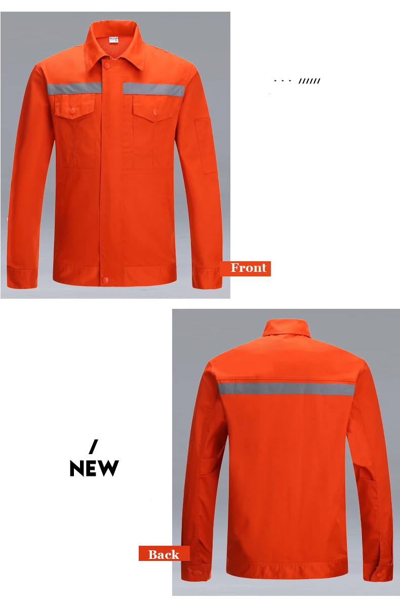 Оранжевая Рабочая Рубашка с длинными рукавами с лентами Hi Vis Рабочая спецодежда для мужчин