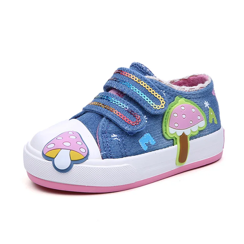 Новинка 2019 Модные Детские парусиновые туфли тонкие для девочек дышащие детские