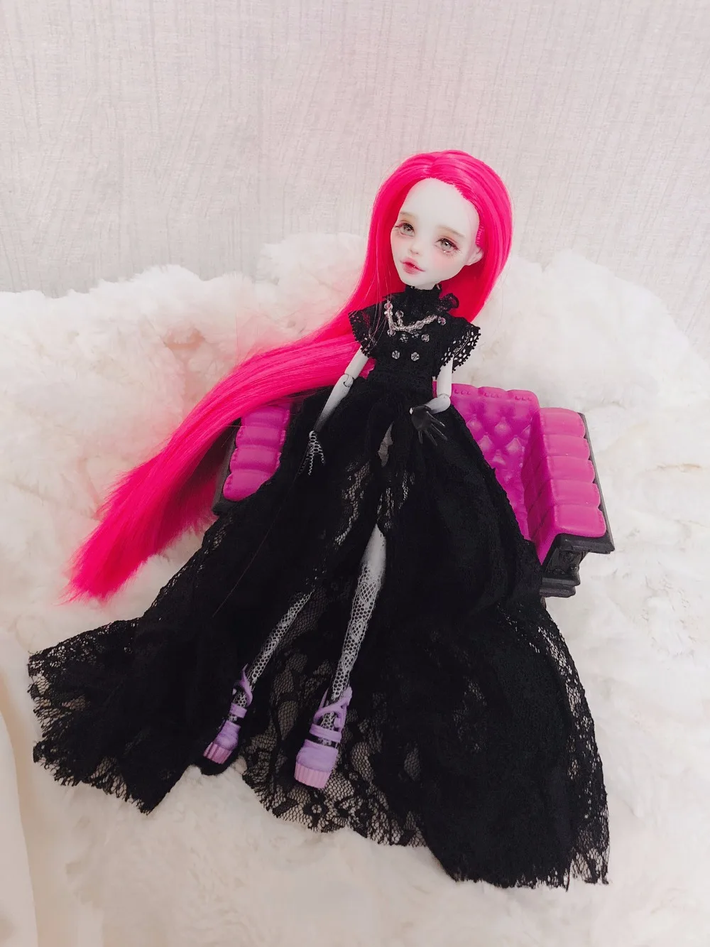 Женская Одежда для куклы st 1/3 1/4 bjd 1/6 аксессуары кукол черное винтажное кружевное