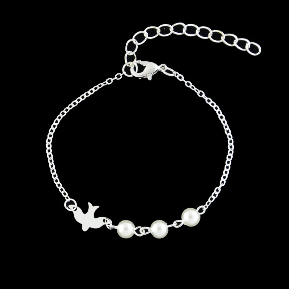 Мода Свадебная вечеринка серебряные украшения Цвет с тремя имитация жемчуг