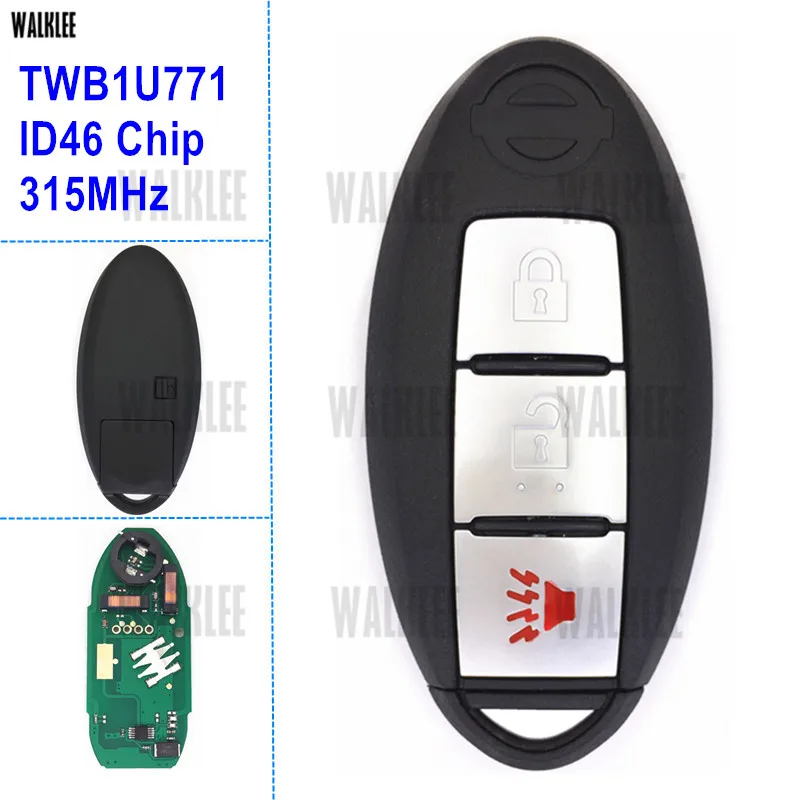 WALKLEE Smart Remote Key Подходит для Nissan March Sunny Tiida Livina Sylphy Номер модели: TWB1U771 FCC ID: CWTWB1U771|Ключ