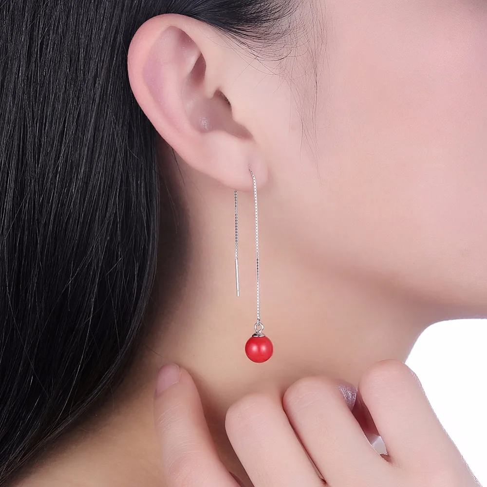 Женские серьги подвески GNIMEGIL из стерлингового серебра 925 пробы с длинной