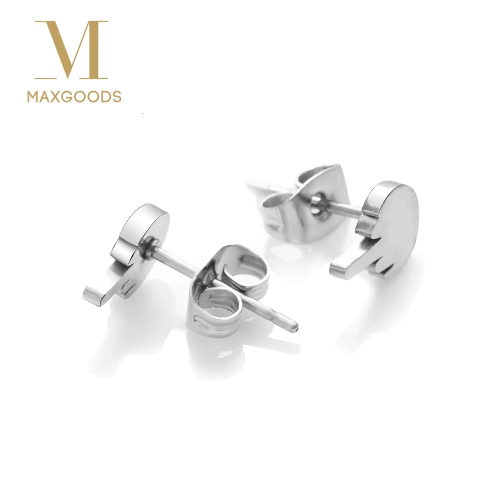 1 пара сережек гвоздиков среднего пальца унисекс панк серьги из нержавеющей