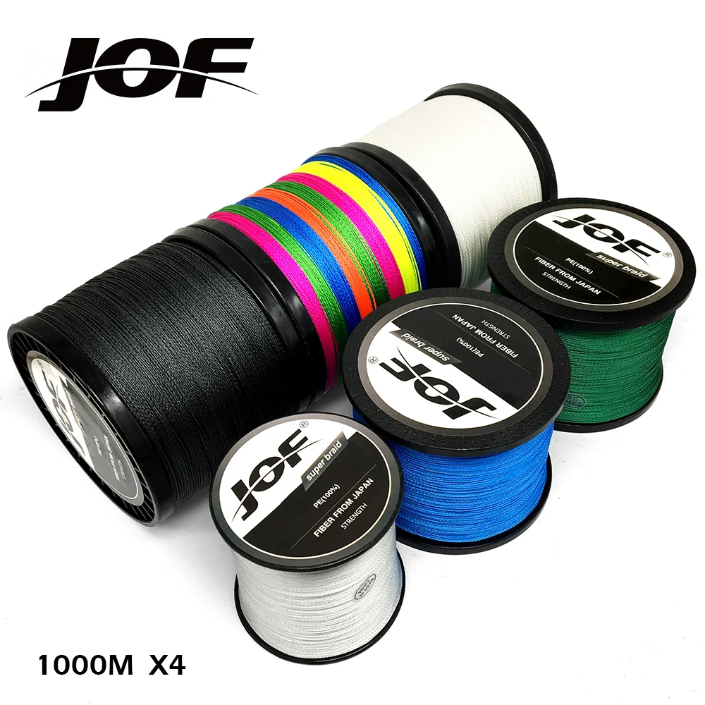 

JOF 1000M Braided Fishing Line 4 Strands Multifilament PE Line Carp Fishing Wire 10 -80LB Saltwater