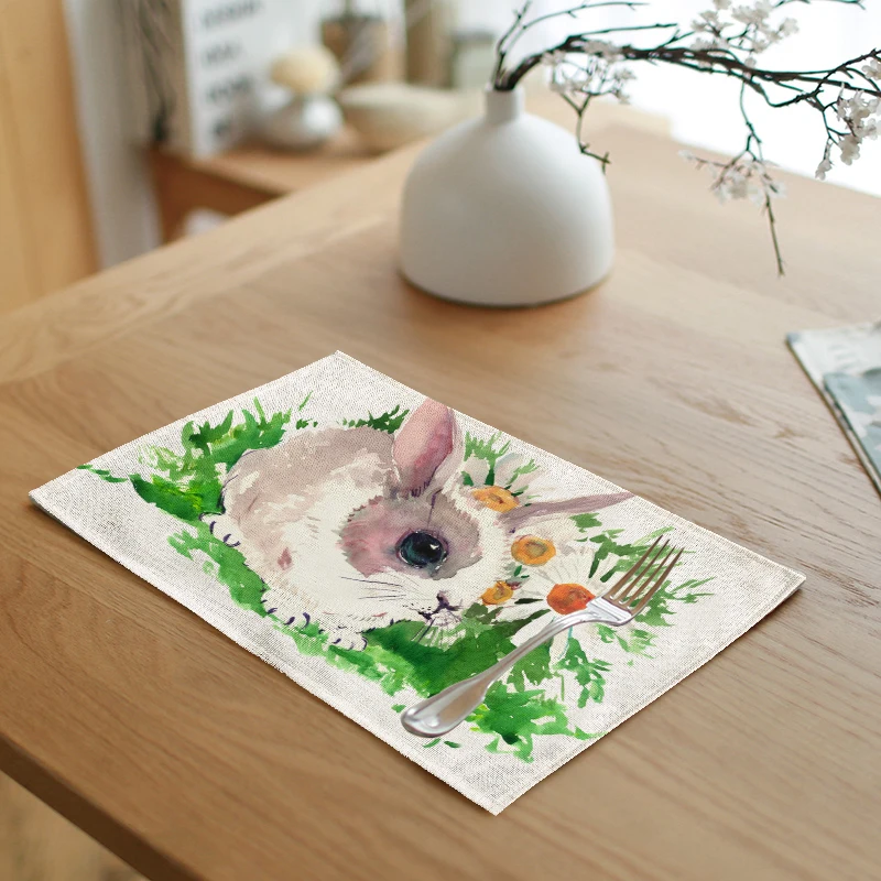 Салфетки для стола с принтом животных панда цветок кролик | Дом и сад
