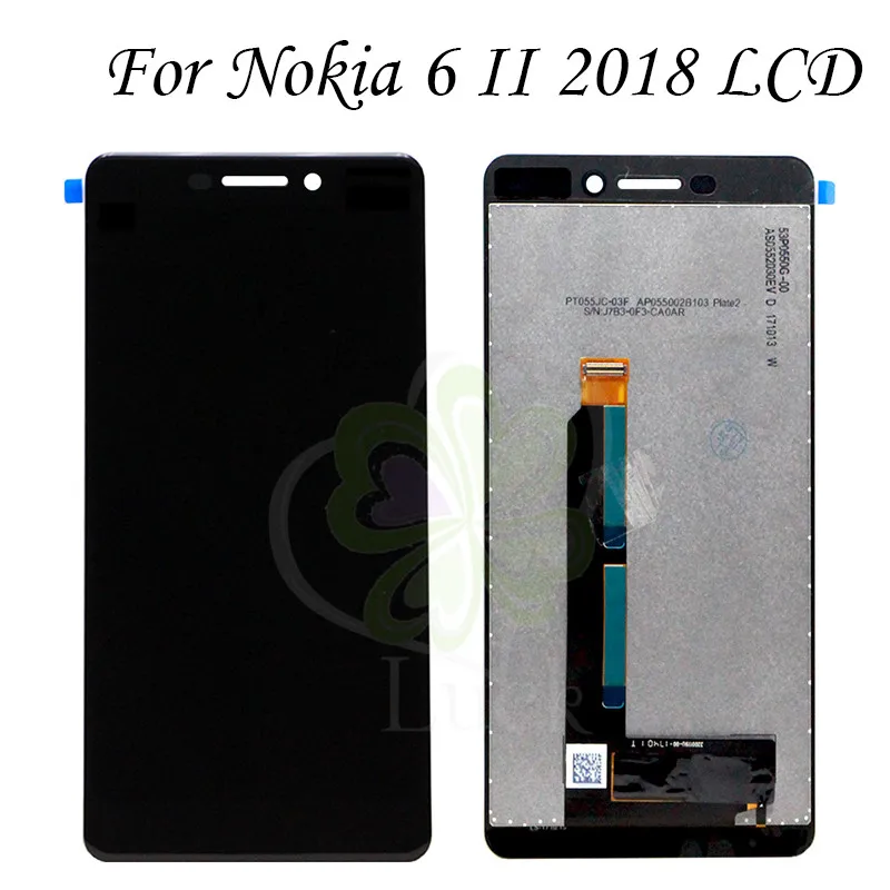 5.5'' Black For Nokia 6 II 2018 LCD DIsplay with Touch Screen Digitizer Assembly TA-1045 TA-1050 | Мобильные телефоны и