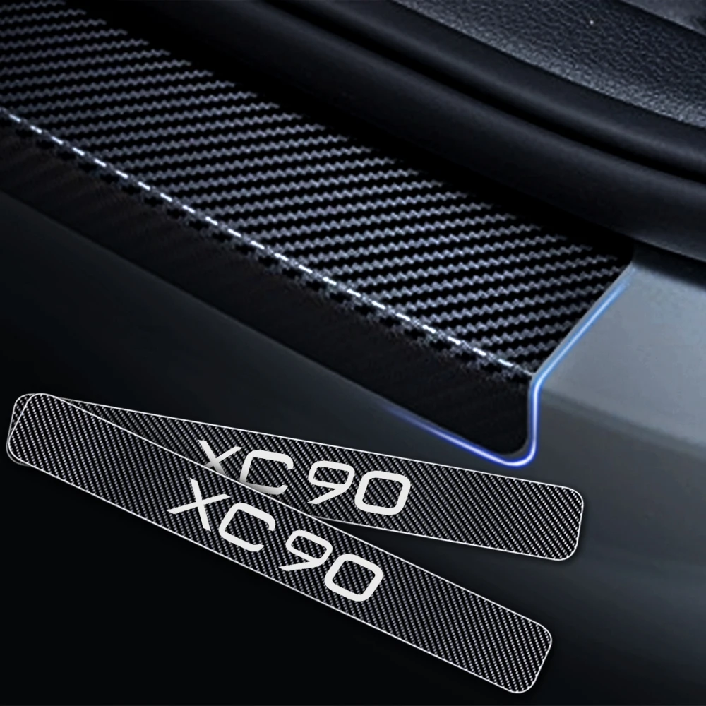 Для VOLVO XC90 автомобильный порог защита порогов Накладка s Накладка на порог двери 4D углеродное волокно виниловая наклейка 4 шт