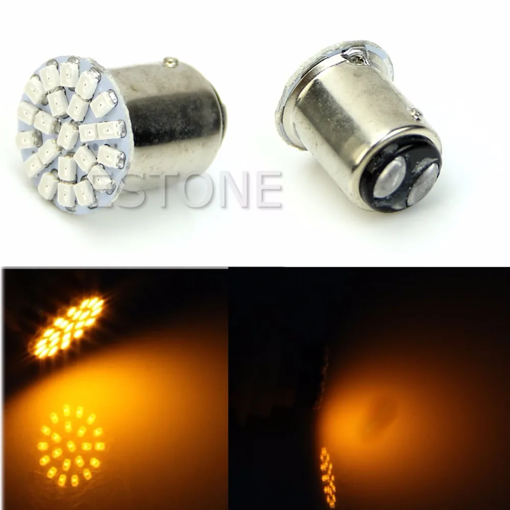 1157 BAY15D 22 LED 1206 SMD 7528 Стоп сигнал поворота желтый свет лампы|Передние LED-фары для