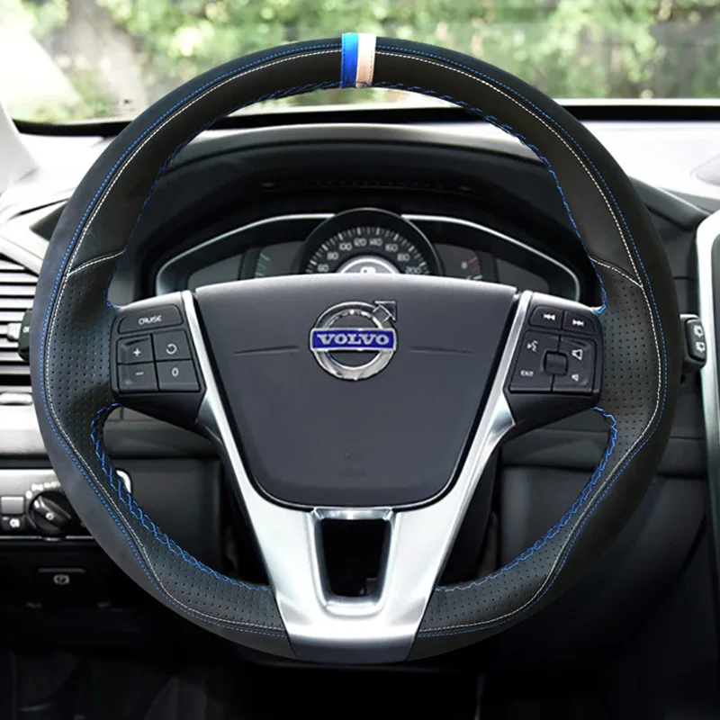 Автомобильный чехол рулевого колеса автомобиля для volvo s80 xc90 v40 s60 s80 sc60 v60 рулевое колесо автомобильные аксессуары - Название цвета: color 1