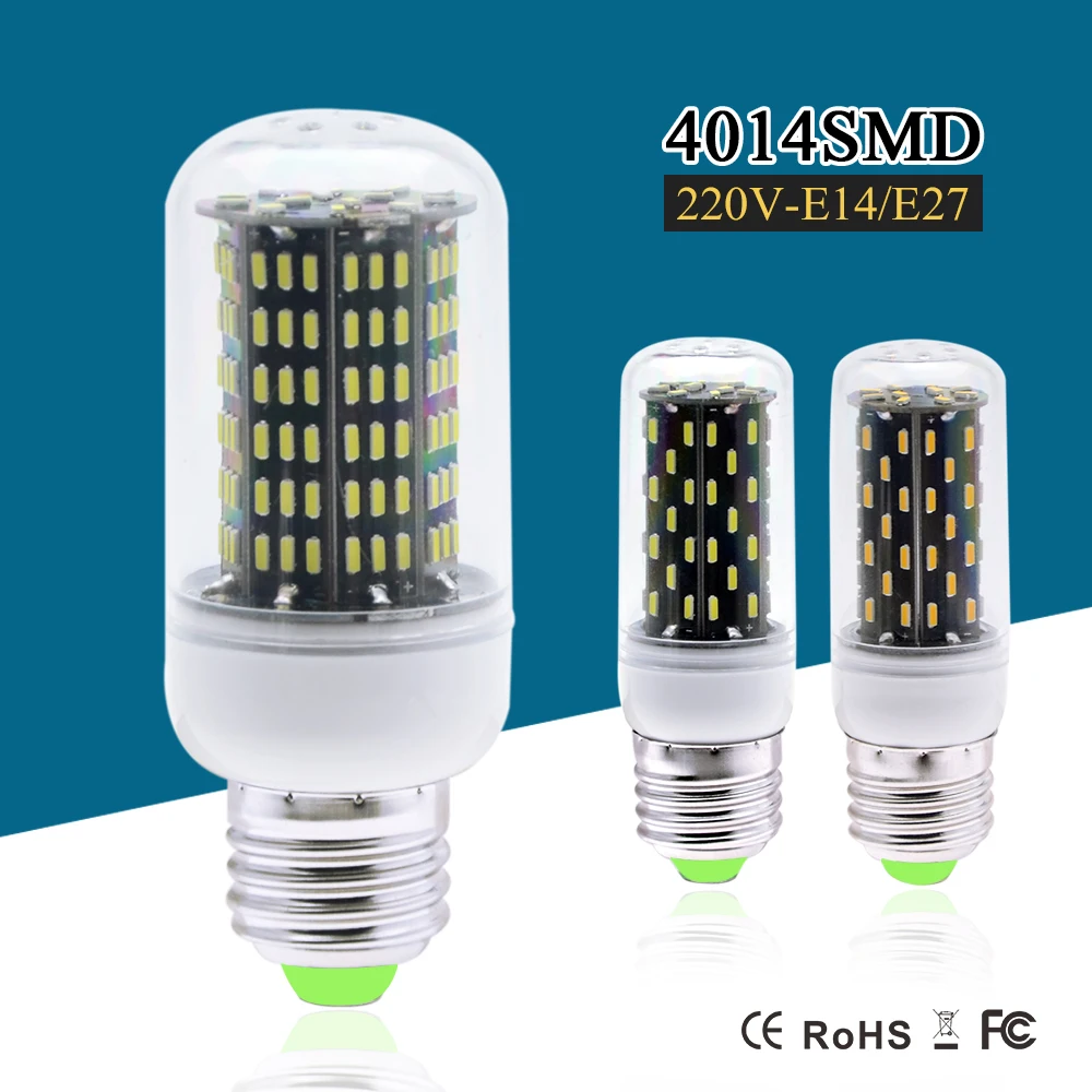 E27 E14 Светодиодная лампа с регулируемой яркостью SMD4014 10 Вт 5 светодиодная лампада
