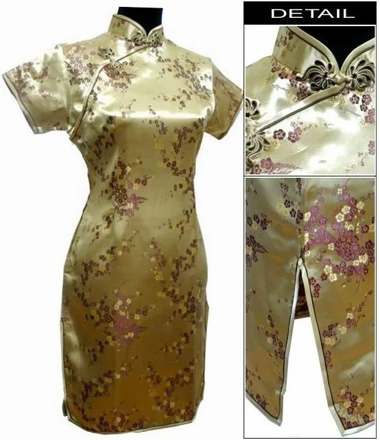 gold club Винтаж Дракон и Феникс Qipao элегантное женское платье большого размера Cheongsam 3XL 4XL 5XL 6XL воротник стойка Сексуальное мини китайское платье Vestidos - Цвет: gold club
