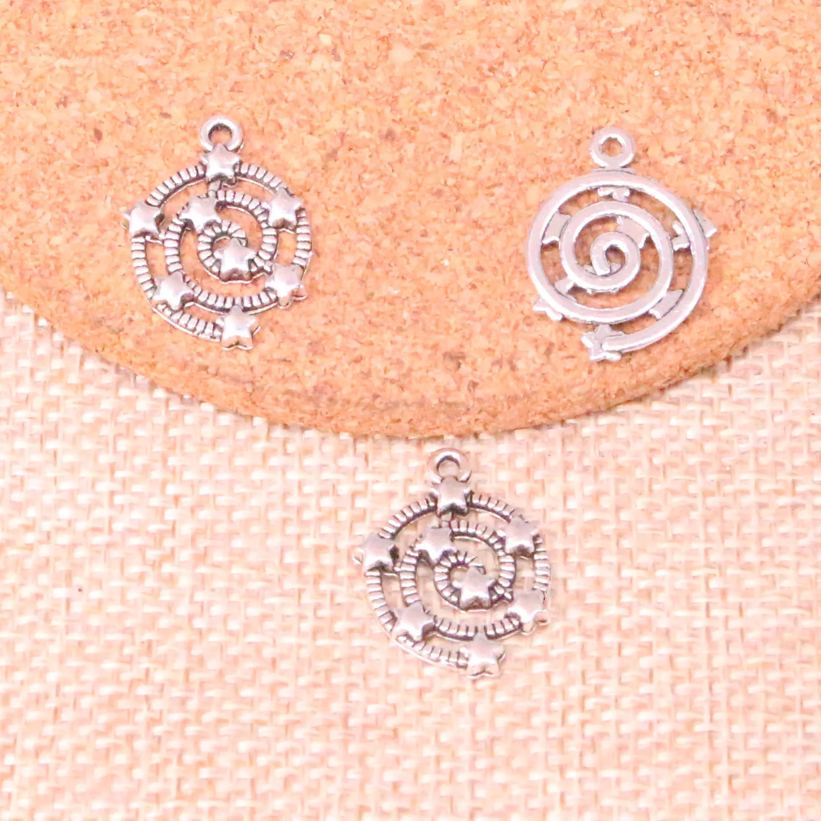 Подвески с галактическими звездами 20 шт. посеребренные подвески в античном стиле