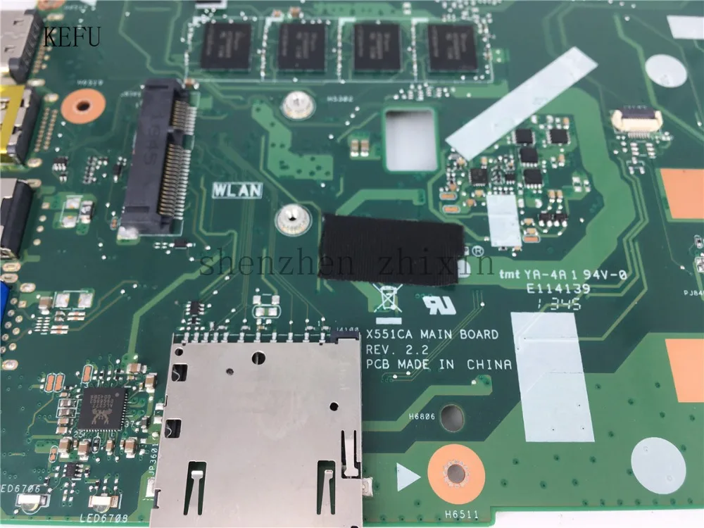 Материнская плата для ASUS X551CA F551CA X551 F551 материнская ноутбука 2117U ЦП 4 Гб ОЗУ