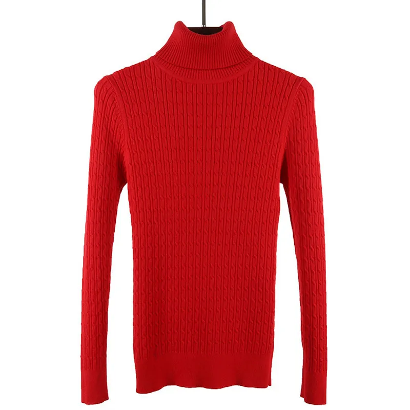 Осень-зима Новый Для женщин свитер трикотаж твист High-Neck Sweater модные тонкий